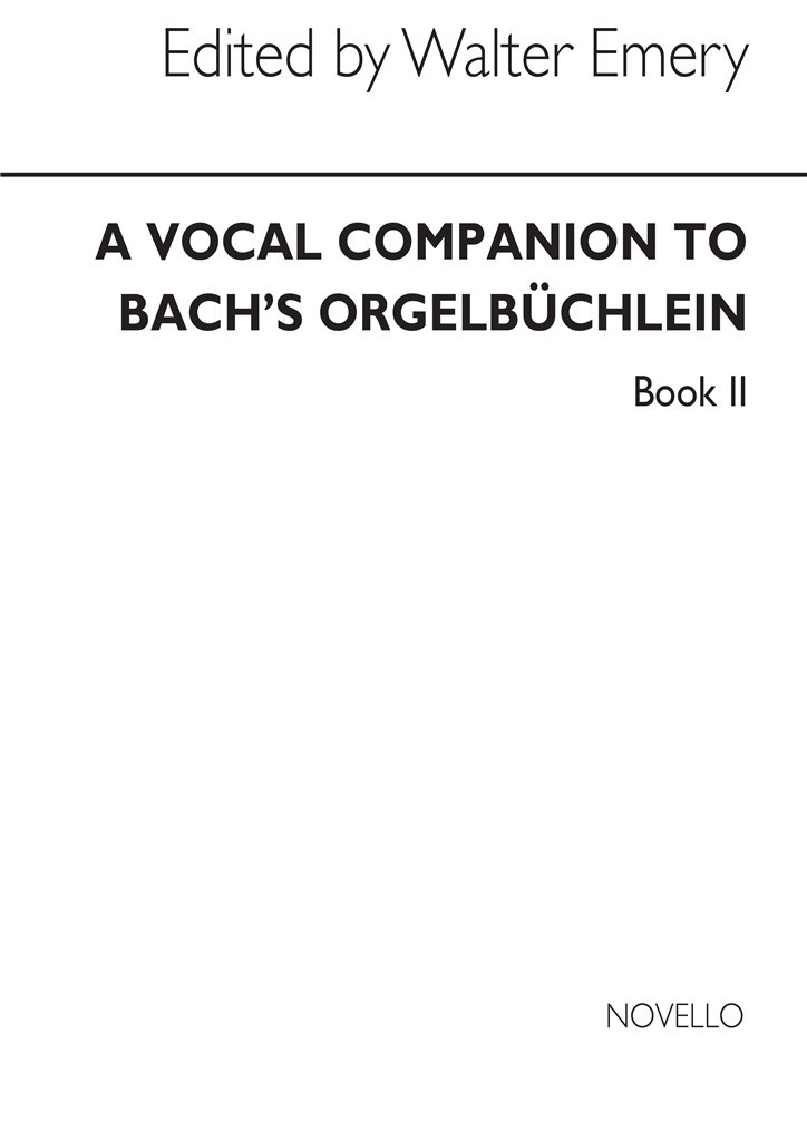 Vocal Companion To Bach's Orgelbuchlein